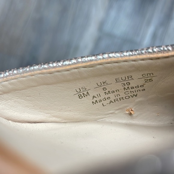 Franco Sarto Arrow Tan & Gold Metallic Leather D’Orsay High Heels, size 8 - Picture 5 of 8